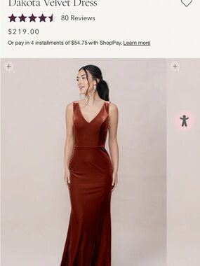 Revelry Dakota Velvet V-Neck Maxi Dress - Rust Brown